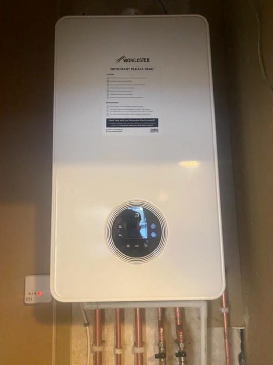New Worcester Bosch boiler, front view
